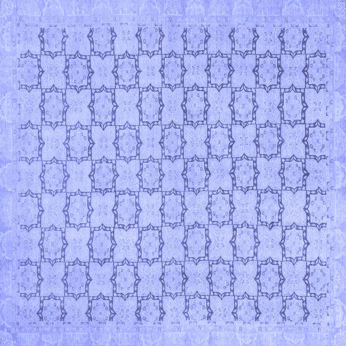 Square Abstract Blue Modern Rug, abs2734blu