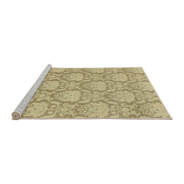 Sideview of Machine Washable Abstract Yellow Rug, wshabs2735
