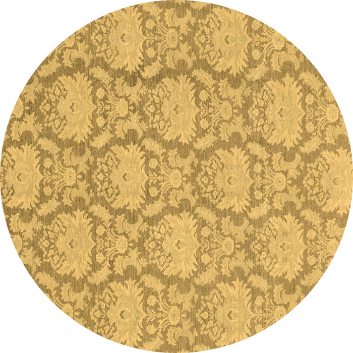 Round Abstract Brown Modern Rug, abs2735brn