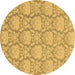 Round Abstract Brown Modern Rug, abs2735brn