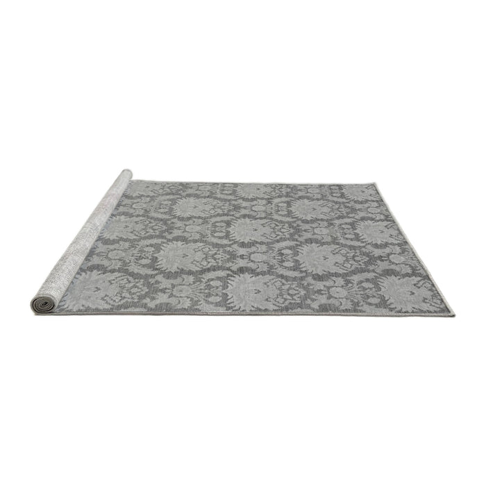 Sideview of Machine Washable Abstract Gray Modern Rug, wshabs2735gry