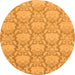 Round Abstract Orange Modern Rug, abs2735org