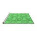 Sideview of Machine Washable Abstract Emerald Green Modern Area Rugs, wshabs2735emgrn