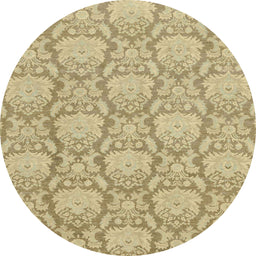 Round Abstract Yellow Modern Rug, abs2735