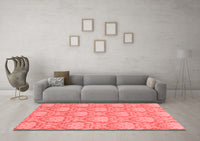 Machine Washable Abstract Red Modern Rug, wshabs2735red