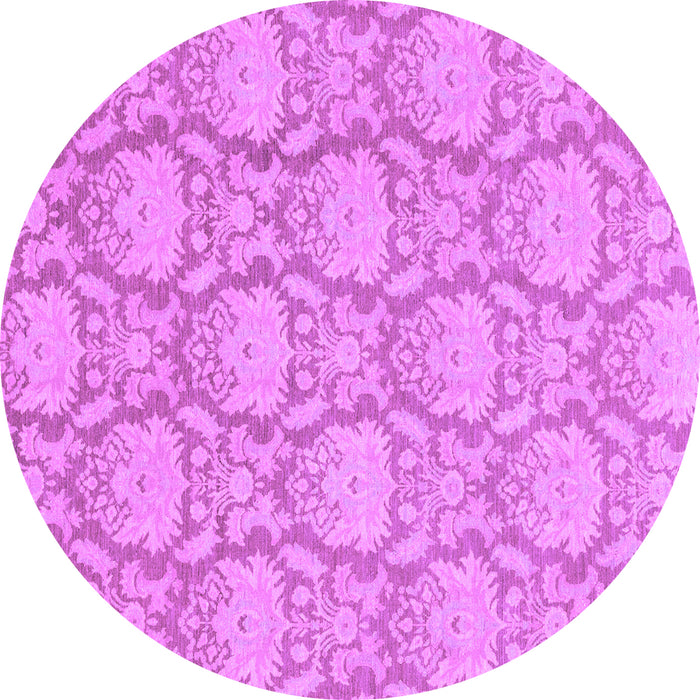 Round Abstract Purple Modern Rug, abs2735pur