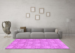 Machine Washable Abstract Purple Modern Area Rugs in a Living Room, wshabs2735pur