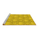 Sideview of Machine Washable Abstract Yellow Modern Rug, wshabs2735yw