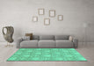 Machine Washable Abstract Turquoise Modern Area Rugs in a Living Room,, wshabs2735turq