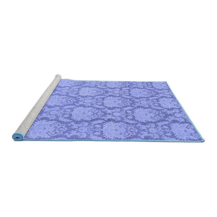Sideview of Machine Washable Abstract Blue Modern Rug, wshabs2735blu