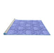 Sideview of Machine Washable Abstract Blue Modern Rug, wshabs2735blu