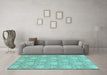 Machine Washable Abstract Light Blue Modern Rug in a Living Room, wshabs2735lblu