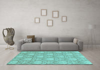 Machine Washable Abstract Light Blue Modern Rug, wshabs2735lblu