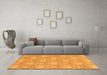 Machine Washable Abstract Orange Modern Area Rugs in a Living Room, wshabs2735org