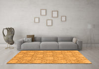 Machine Washable Abstract Orange Modern Rug, wshabs2735org