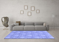 Machine Washable Abstract Blue Modern Rug, wshabs2735blu