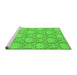 Sideview of Machine Washable Abstract Green Modern Area Rugs, wshabs2735grn