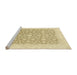 Sideview of Machine Washable Abstract Brown Gold Rug, wshabs2736