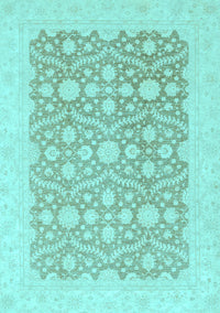 Oriental Light Blue Traditional Rug, abs2736lblu