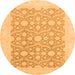 Round Oriental Orange Traditional Rug, abs2736org