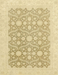 Machine Washable Abstract Brown Gold Rug, wshabs2736