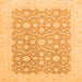 Square Machine Washable Oriental Orange Traditional Area Rugs, wshabs2736org