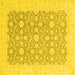 Square Machine Washable Oriental Yellow Traditional Rug, wshabs2736yw