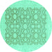 Round Oriental Turquoise Traditional Rug, abs2736turq