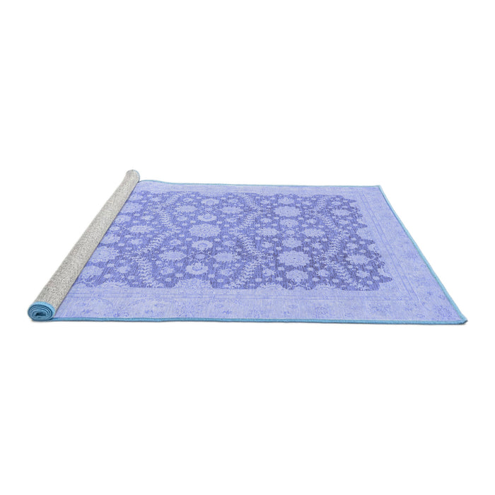 Sideview of Machine Washable Oriental Blue Traditional Rug, wshabs2736blu