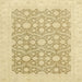 Square Abstract Brown Gold Oriental Rug, abs2736