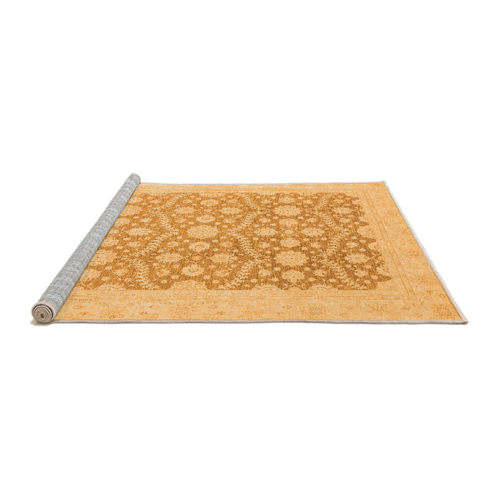 Sideview of Machine Washable Oriental Orange Traditional Area Rugs, wshabs2736org