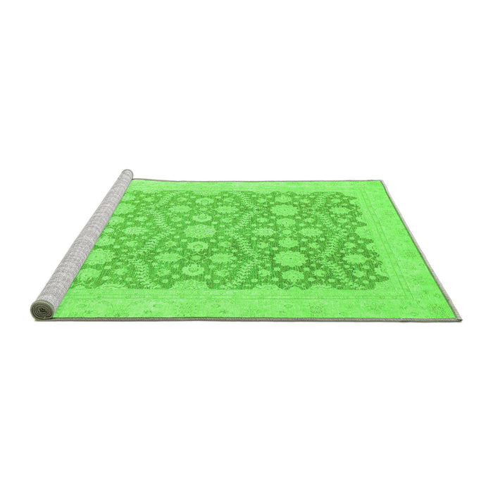 Sideview of Machine Washable Oriental Green Traditional Area Rugs, wshabs2736grn