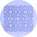 Round Oriental Blue Traditional Rug, abs2736blu