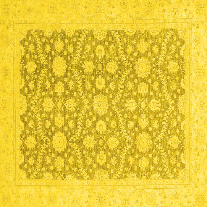 Square Oriental Yellow Traditional Rug, abs2736yw