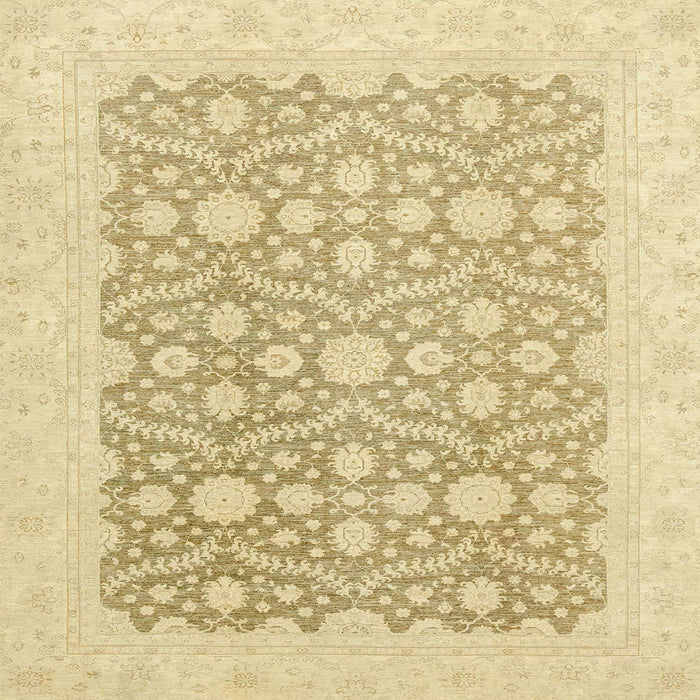 Square Machine Washable Abstract Brown Gold Rug, wshabs2736