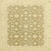 Square Machine Washable Abstract Brown Gold Rug, wshabs2736