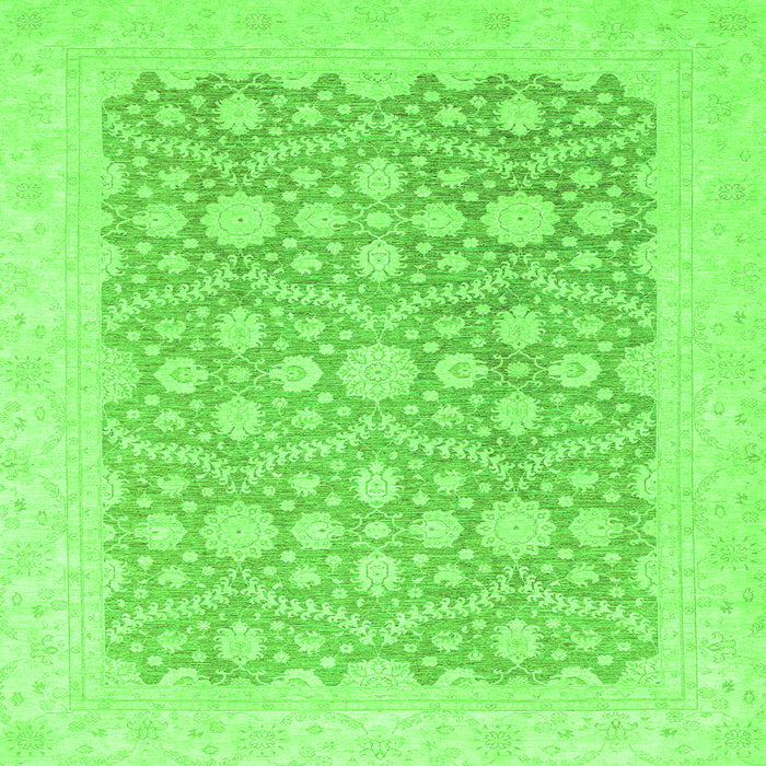 Square Oriental Green Traditional Rug, abs2736grn