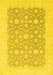 Machine Washable Oriental Yellow Traditional Rug, wshabs2736yw