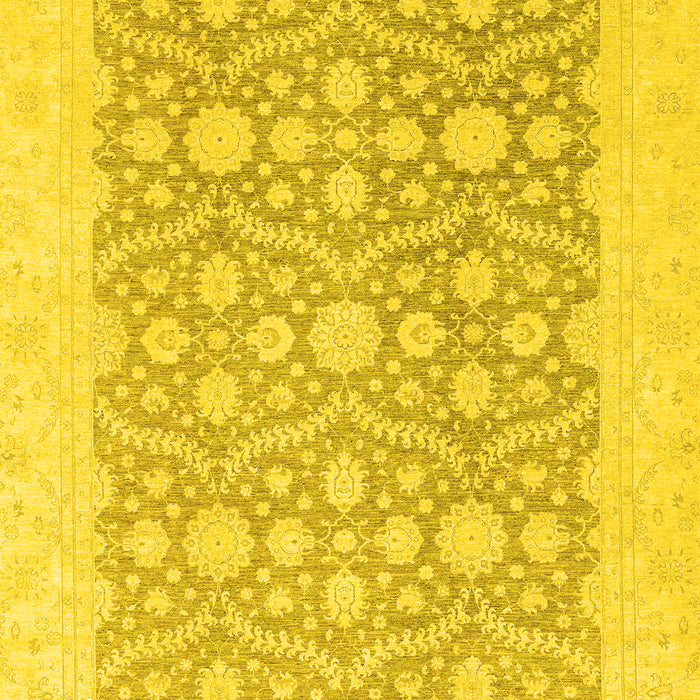 Machine Washable Oriental Yellow Traditional Rug, wshabs2736yw