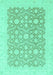 Machine Washable Oriental Turquoise Traditional Area Rugs, wshabs2736turq