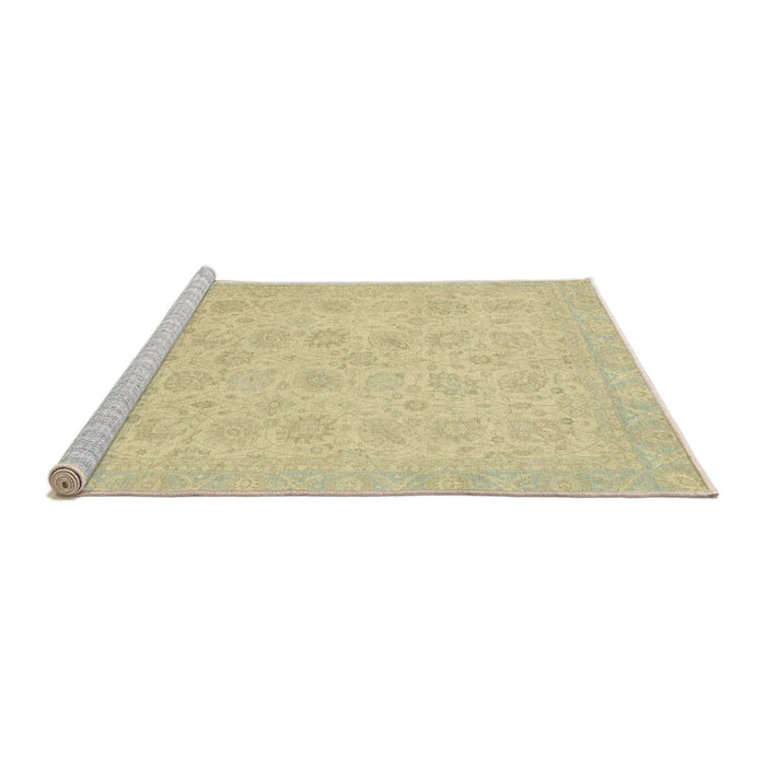 Sideview of Machine Washable Abstract Brown Gold Rug, wshabs2737