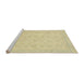 Sideview of Machine Washable Abstract Brown Gold Rug, wshabs2737