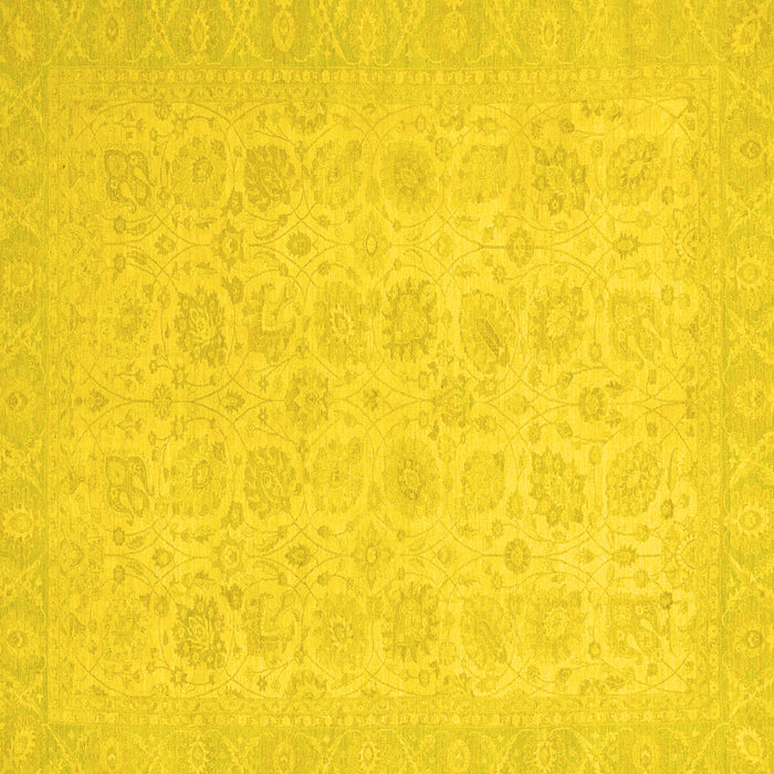 Square Abstract Yellow Modern Rug, abs2737yw