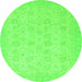 Round Abstract Green Modern Rug, abs2737grn