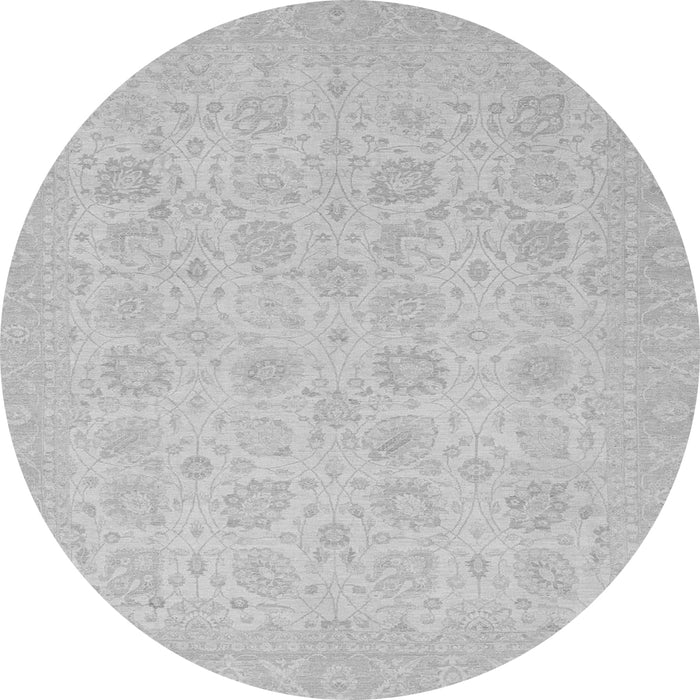 Round Machine Washable Abstract Gray Modern Rug, wshabs2737gry