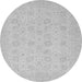 Round Machine Washable Abstract Gray Modern Rug, wshabs2737gry