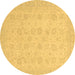 Round Abstract Brown Modern Rug, abs2737brn