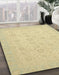 Abstract Brown Gold Modern Rug in Family Room, abs2737