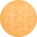 Round Abstract Orange Modern Rug, abs2737org