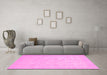 Machine Washable Abstract Pink Modern Rug in a Living Room, wshabs2737pnk